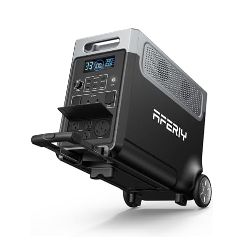 AFERIY 3840Wh Portable Power Station,120V AC Outlets x 5,2.5H Fast Charge,3600W(Peak 7200W),LiFePO4 Battery Power Station,Solar Generator for Home,Outdoor Camping,Power Outage,Camping,RV,Eme