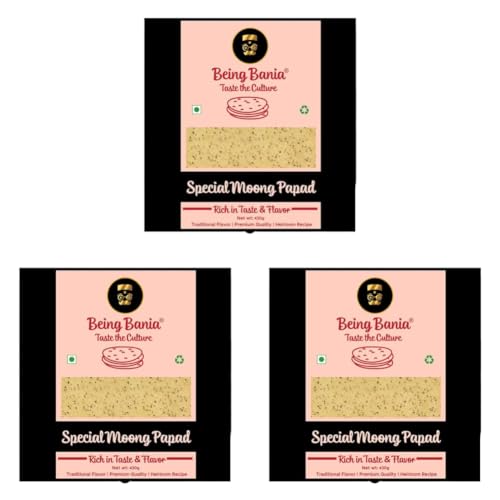 Image of Special Moong Papad - 100% Natural and Handmade | Moong dal papad | Appalam, papadam and fryums (Pack of 3)
