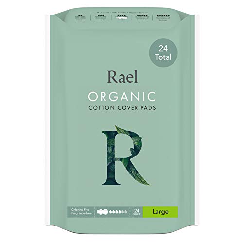 Rael Certified Organic Cotton Menstrual Large Pads - 2Pack/ 24 total - Ultra Thin Natural Sanitary Napkins With Wings (2 Pack)