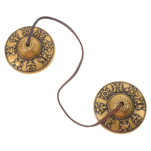 SUPVOX Cymbals Bells Vintage Brass Meditation Chime Ringing Bell for Feng Shui and Yoga