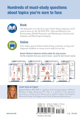 Research & Education Association Warner, Rebekah Nclex-Pn Flashcard Book + Online thumb #1