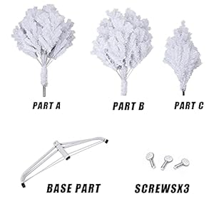 6FT 1,300 Tips Artificial Christmas Pine Tree Fake Xmas Spruce Trees Holiday Decoration with Metal Stand Easy Assembly for Outdoor and Indoor Decor White 6FT 1300 Tips Artificial Christmas Pine Tree Fake Xmas Spruce Trees Holiday Decoration with Metal Stand Easy Assembly for Outdoor and Indoor Decor White