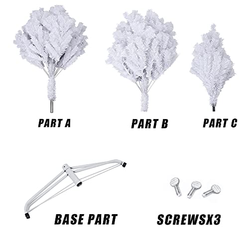 6FT-1300-Tips-Artificial-Christmas-Pine-Tree-Fake-Xmas-Spruce-Trees-Holiday-Decoration-with-Metal-Stand-Easy-Assembly-for-Outdoor-and-Indoor-Decor-White 6FT 1300 Tips Artificial Christmas Pine Tree Fake Xmas Spruce Trees Holiday Decoration with Metal Stand Easy Assembly for Outdoor and Indoor Decor White