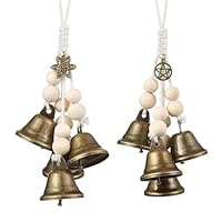 Hexenglocken Garten Windspiel, Hexenglocken für Türknauf zum Schutz, Mystisches Windspiel Garten Handgefertigtes Glockenspiel aus Eisen und Holz, Exquisites Klangspiel für draußen, Hängendes Windspiel