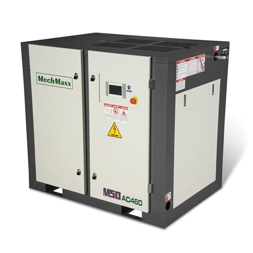 MechMaxx 50HP Rotary Screw Air Compressor – 220 CFM,...