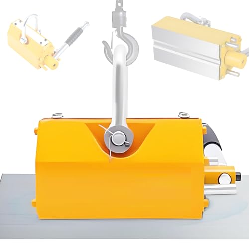 Heavy Duty Permanent Lift Magnet with Release Mechanism, 800/1320 lbs Lifting Capacity, for Hoist and Shop Crane Applications