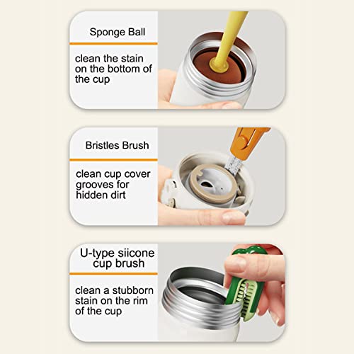 3 In 1 Multi Bottle Brush Cleaning, Sponge Baby Bottle Brush, Cup Lid Gap Bottle Cleaner Brush, Nipple Cleaner, Bottle Cleaner With Long Handle, Sponge Bottle Brush (1) #TOP2