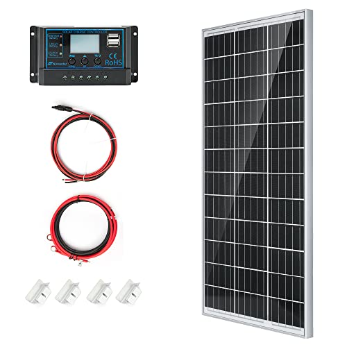Nicesolar 120 Watt Solarpanel Kit 12V Off-Grid System: 1 Stück 120W Monokristalline Solarmodule mit 20A LCD Laderegler für netzunabhängige Haushalte Wohnmobile Cover