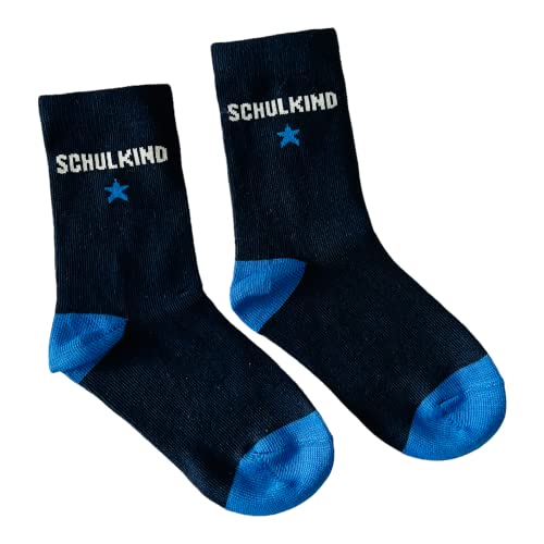 EINSCHULUNG Schulkind Socken GESCHENK für die Schultüte Blau