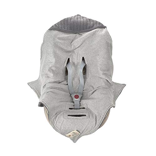 LÄSSIG Baby Strickdecke für Autositz Autositzdecke Einschlagdecke Babyschale 100% Bio-Baumwolle GOTS anthracite – Ansicht 3