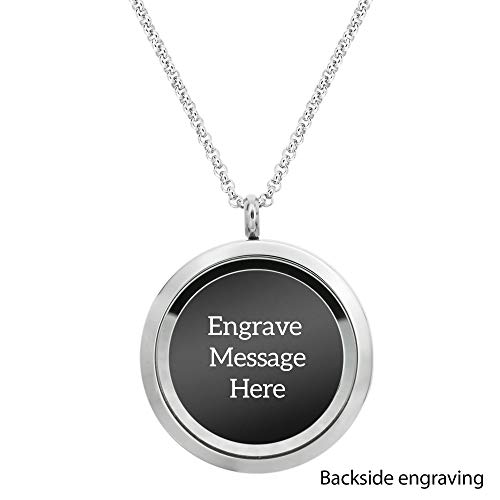 Laser Personalized Text Message Floating Locket Jewelry Holds Picture Pink Crystal Necklace Photo Engraving Pendant To Mom Daughter Aunt Niece Grandmother Granddaughter Sweet 16 Valentines Day Gift #TOP5