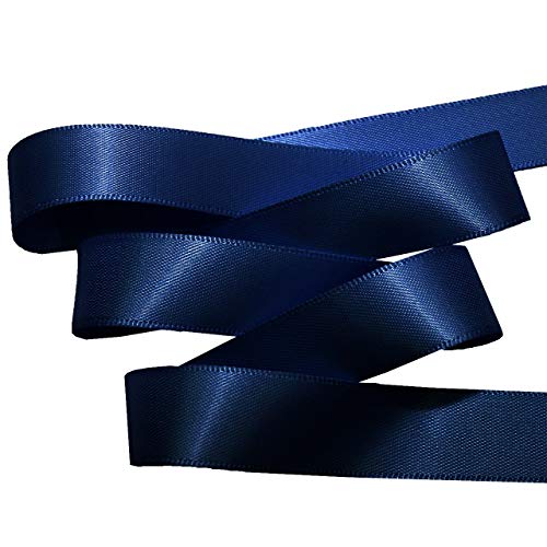 Image of Morex Ribbon 08816 /50-370 Double Face Satin Ribbon, 3 /8 inch x 50 Yd, Navy