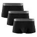 Produktbild Separatec Herren Boxershorts Glattes Bambus-Rayon mit separaten Beuteln Unterwäsche Boxershorts Stilvolle Badehose, 3er-Pack L Kurze Beine: Schwarz