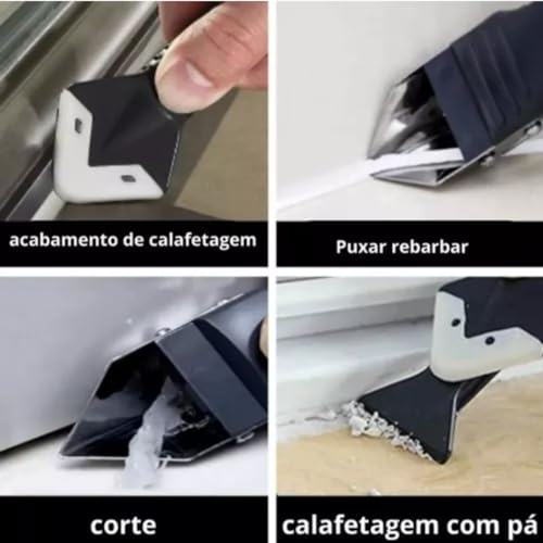 Espátula Removedora e Aplicadora de Silicone Rejunte Calafetagem 3 em 1 Raspagem Acabamento Pisos Ro
