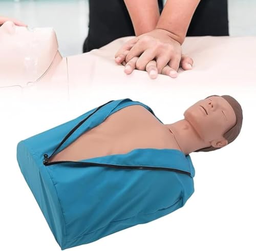 Medio torso de maniquí CPR para entrenamiento de reanimación cardiopulmonar, cuerpo de goma, modelo humano para ventilación artificial