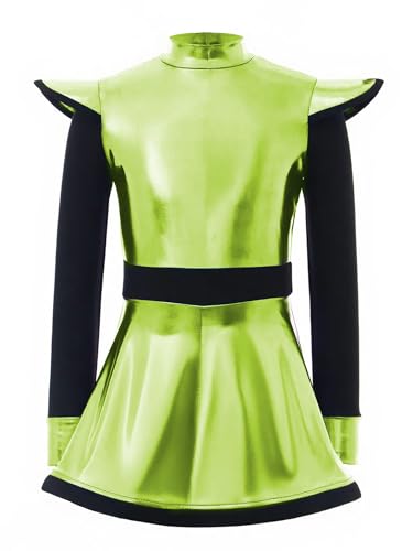 Disfraz Alien Galaxy Guard para Niñas Manga Larga Verde Fluorescente miniatura 1