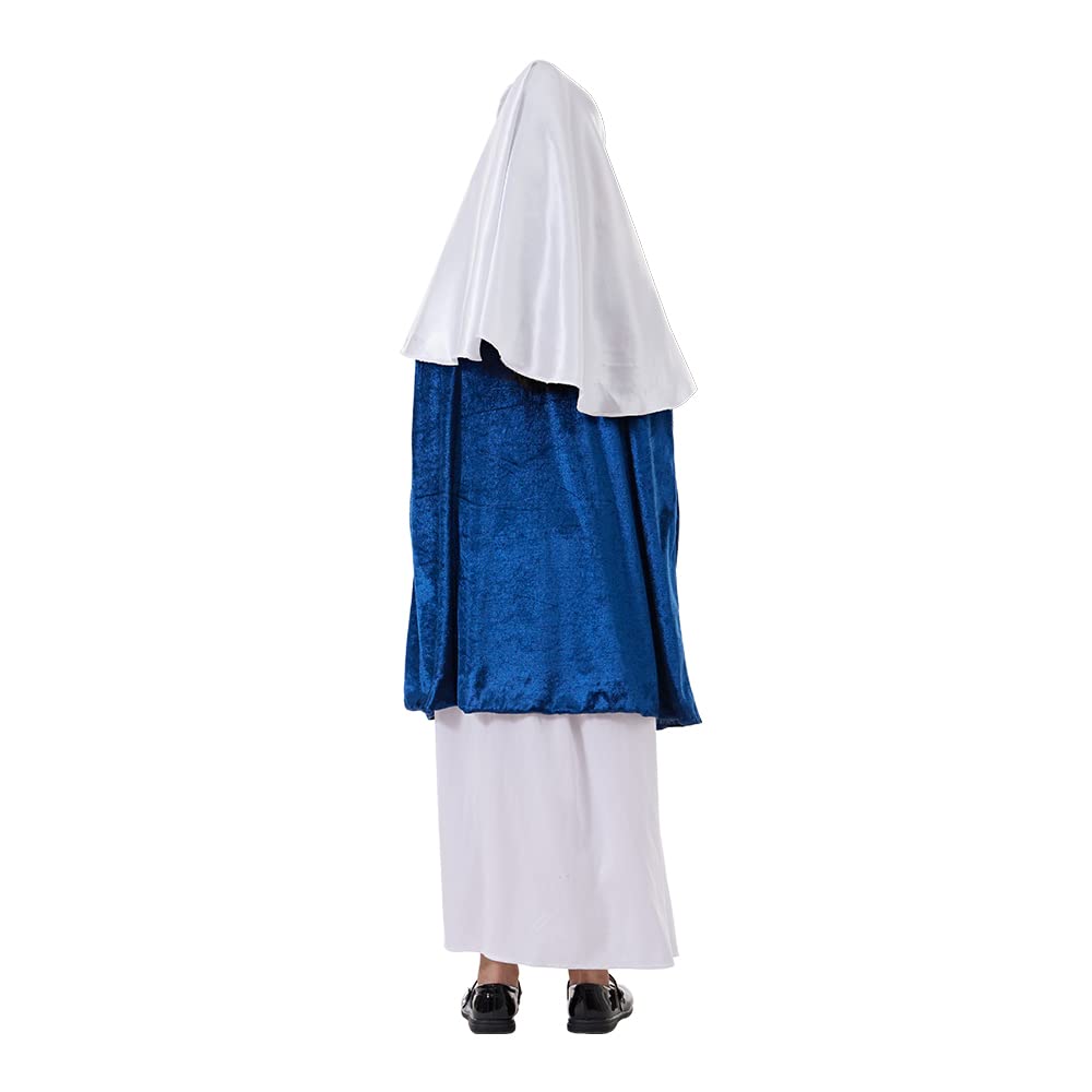 EraSpooky Costume da Vergine Maria per bambine con personaggi biblici, abiti per presepe per bambini