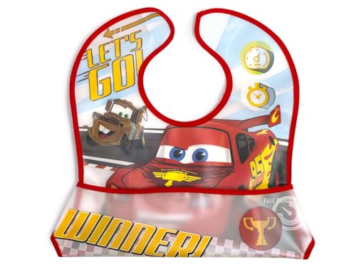 Lulabi Disney Cars Bavoir en plastique, 31 x 23 cm, 0+ mois, rouge