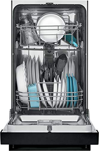 Frigidaire 18 In. Ada Compact Front Control Dishwasher In Black With Dual Spray Arms, 52 Dba, Includes Room-Of-Choice Delivery #TOP4