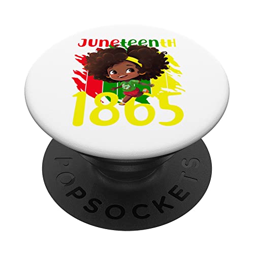 Bold and Brave Juneteenth 1865 Art for Girls PopSockets Swappable PopGrip, Black