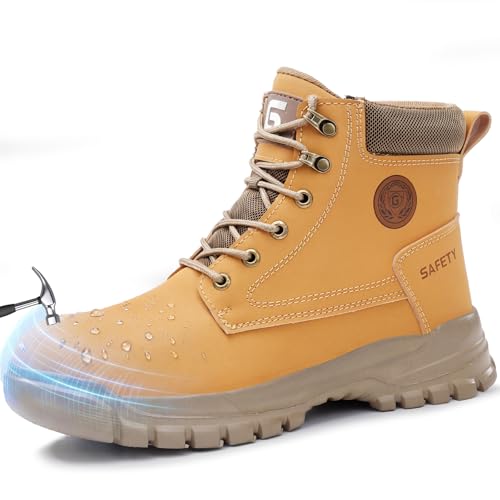 Image of Steel Toe Boots for Men Puncture Resistant Work Utility Safety Shoes