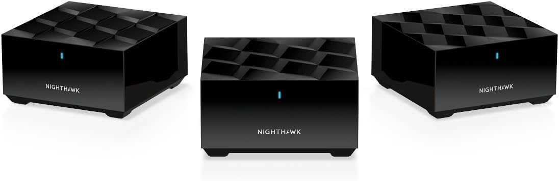 Nighthawk Advanced Whole Home Mesh WiFi 6 System (MK63S) with Free Armor Security – AX1800 Router with 2 Satellite Extenders, Coverage up to 4,500 sq. ft. and 25+ Devices