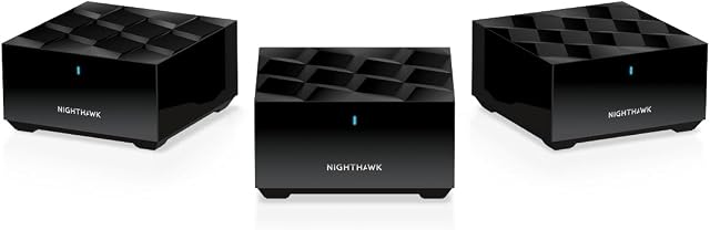 NETGEAR Nighthawk Advanced Whole Home Mesh WiFi 6 System (MK63S) with Free Armor Security  AX1800 Router with 2 Satellite Extenders, Coverage up to 4,500 sq. ft. and 25+ devices
