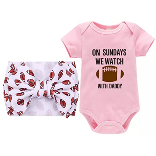 Image of J&J Boutiques Football Onesie & 7" Bow Headwrap