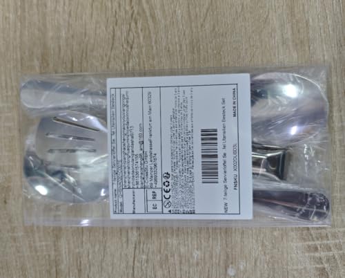 7 Pack Serving Spoons - Large Buffet Spoons, Tongs, Slotted Spoon, Stainless Steel Utensils for Parties, Perfect Gift for Wife or Mother - Image 8