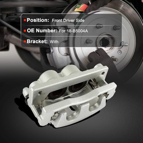Image of cciyu Front Left Brake Caliper Assembly w /Bracket 18-B5004A For Buick For Rainier 2006-2007,For Chevy For Trailblazer 2006-2009,For GMC For Envoy 2006-2009