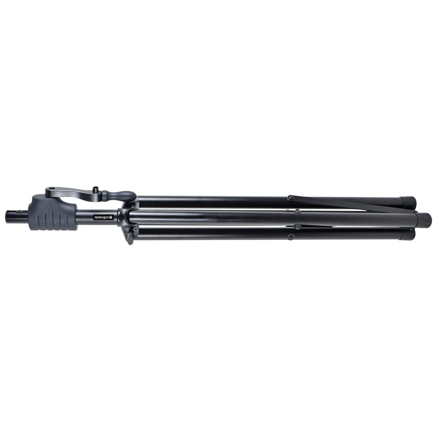 Citronic Supporto regolabile in acciaio e alluminio per altoparlanti con verricello, altezza 1,2 m – 2 m, carico massimo 50 kg, treppiede portatile da pavimento per studio DJ DJ | supporto nero