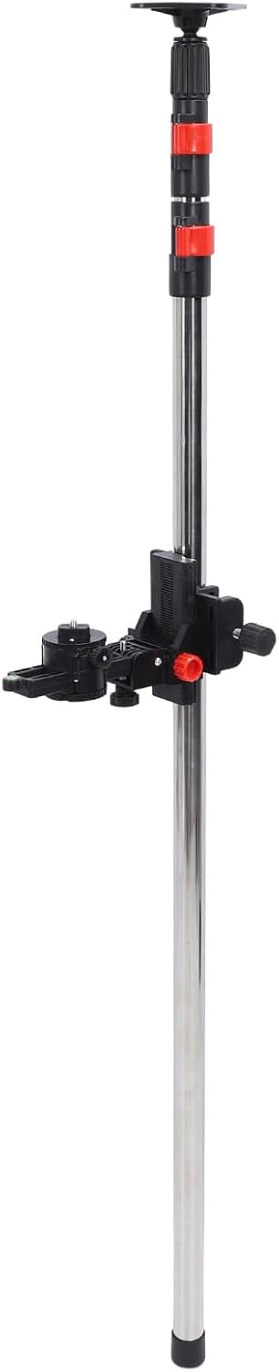 Telescopic Pole with Fine Adjustment Mount, Stainless Steel Extension Support Rod for High Strength Rotation and 300CM Line Level