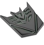 Metal Decepticon Auto Robot Emblem, Transforming Autobot Badge for Car, Glow-in-The-Dark Effect, Auto Car Accessories, Vehicle Decorative, Black – 3.5' Tall