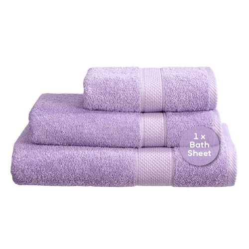 Image of Linens Limited - Large Towels, Bath Sheets for the Bath or Shower, Turkish Cotton, Soft and Luxurious, Super Absorbent, Machine Washable (Lilac)