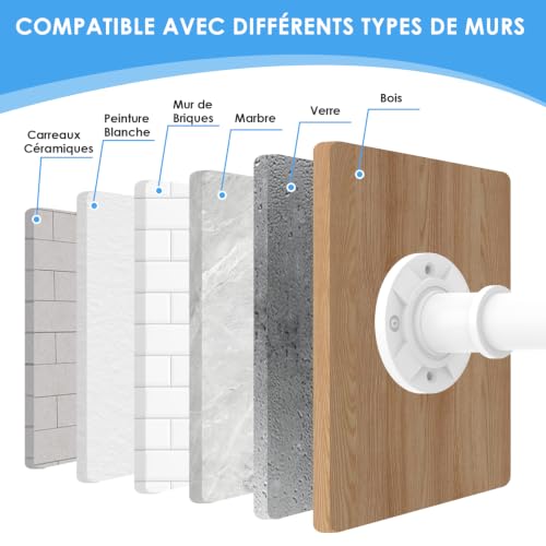 Tringle rideau extensible sans perçage 78-283 cm Veloxtera