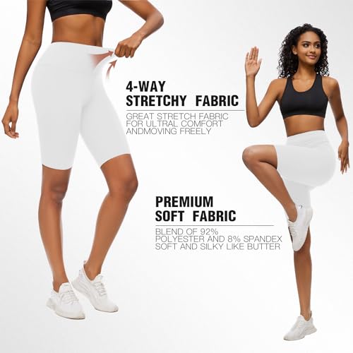 FULLSOFT 8" High Waisted Biker Shorts for Women-Tummy Control Athletic Workout Running Yoga Gym Dance Shorts3