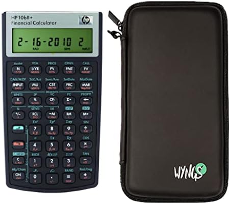 Hewlett Packard 10BII+ - 10B II Plus Financial Scientific Calculator + WYNGS Protective Case Black