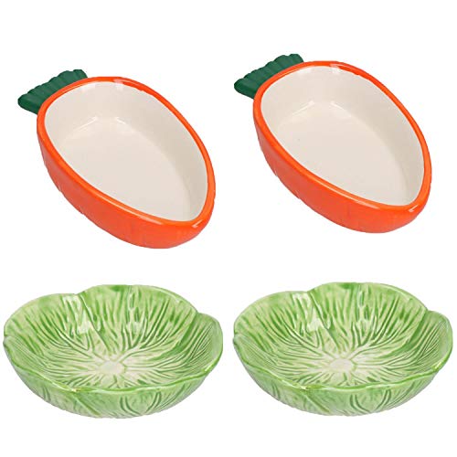 Small Animals Small Lettuce Green Leaf & Carrot Feeding Bowl Treat Pot 2PK