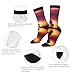 XZDZDX Sunset Dreams Polyester Mid-Calf Socks 3 Black for Unisex - Skin-Friendly Elastic Fashion Crew Socks