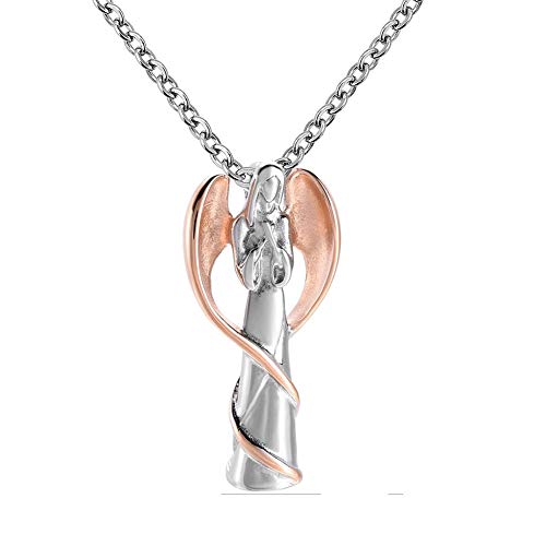Cool Jewelry Cremation Flying butterfly Keepsake Necklace for Ashes Memorial Jewelry (Angel) Stainless Steel Jewelry