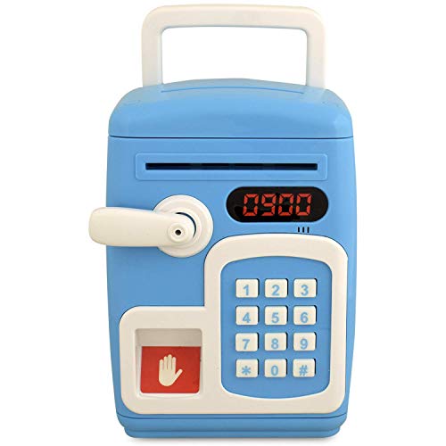 Gooyo Finger Sensing Saving Toy Electronic Money Bank ATM Machine with Digital Password Input Area and Fingerprint Sensor Toys for Kids/Boys/Girls/Childrens