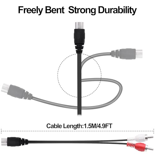 Cable de audio DIN de 5 pines a 2 RCA para eliminar ruidos al conectar el tocadiscos clásico 7