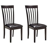 Signature Design by Ashley Hammis Rake Back Dining Room Chair, Set of 2, Dark Brown
