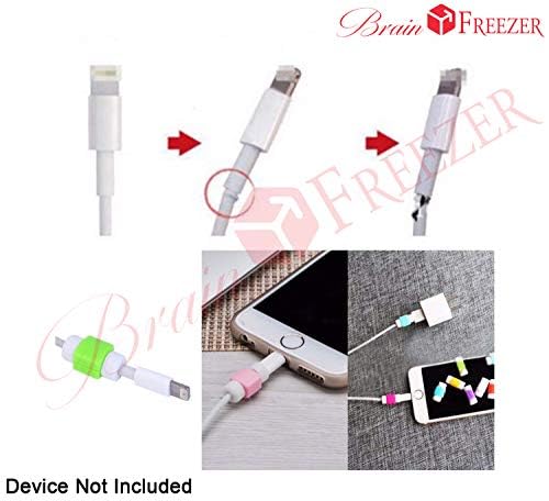 Image of Brain Freezer Data Cable Protector Cover for USB Charger Cable Cord (Multicolour) - Pack of 10