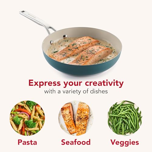 KitchenAid Color-Finished Stainless Steel 3-Ply Base Stainless Steel Frypan, Skillet, Induction Suitable, 9.5-Inch Frying Pan - Agave Blue by KitchenAid - Used condition - Image 4