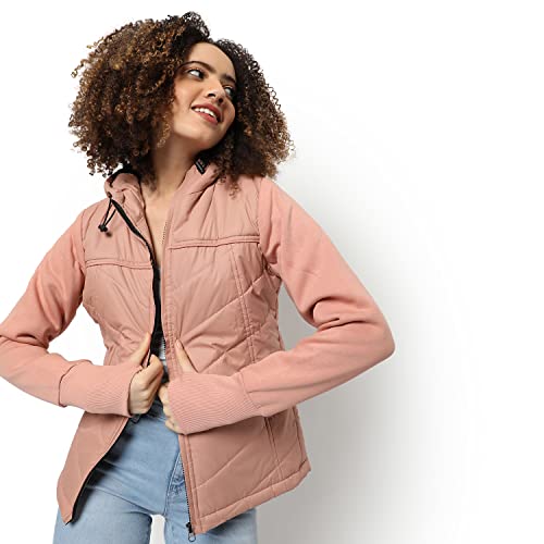 Image of PINACOLADA Women's Puffer Regular Fit Bomber Jacket For Winter Wear | Standing Collar | Full Sleeve | Zipper | Casual Jacket For Woman & Girl | Western Stylish Jacket For Women