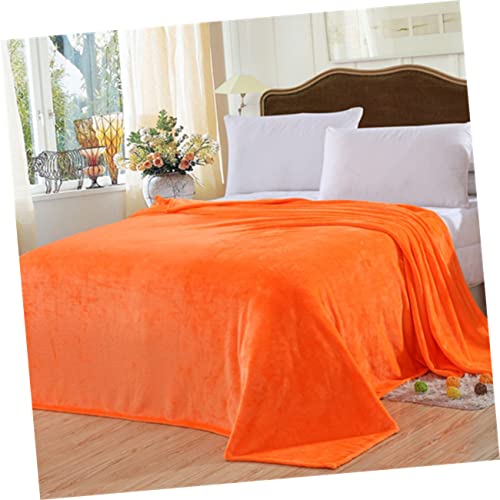 Couverture polaire en flanelle orange légère et polyvalente - 4