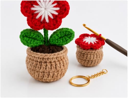 Image of Handmade Crochet Sunflower Keychain for Women & Girls, Cute Yellow Flower Key Ring Charm, Soft Yarn Knitted Gift, Bag Charm, Car Key Holder, Aesthetic Handmade Floral Accessory