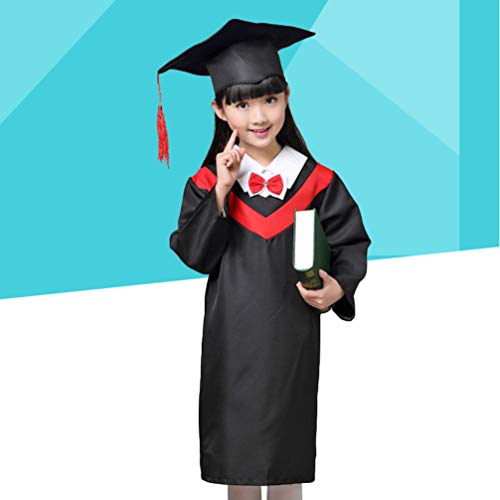 SOIMISS Crianças Tampão Da Graduação E um Vestido De Borla Conjunto para Crianças Uniformes Escolare