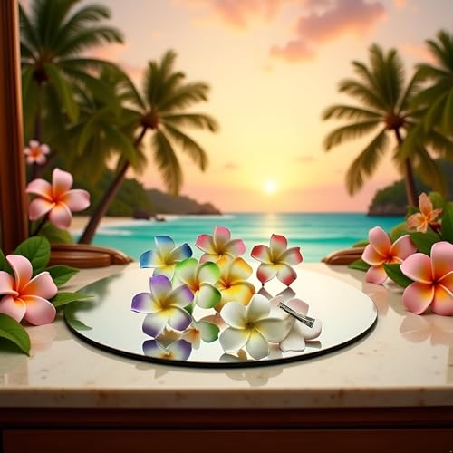 4 Clips Flor Foam Blanca y Rosa 7 cm miniatura 6